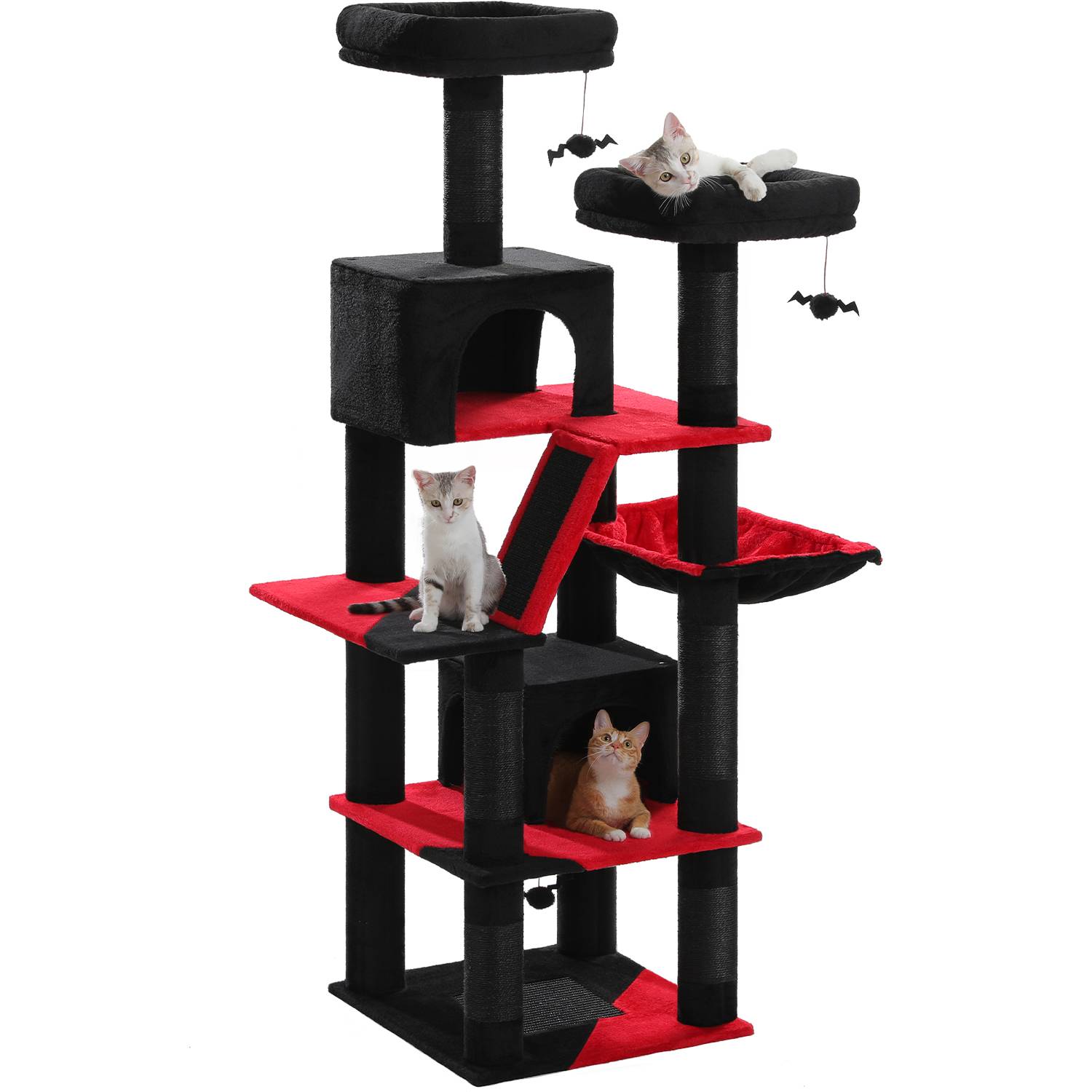 Pawzroad - Grand Arbre à Chat Multi-Niveaux 180 cm Gothique Noir PAWZ Road - Image 1