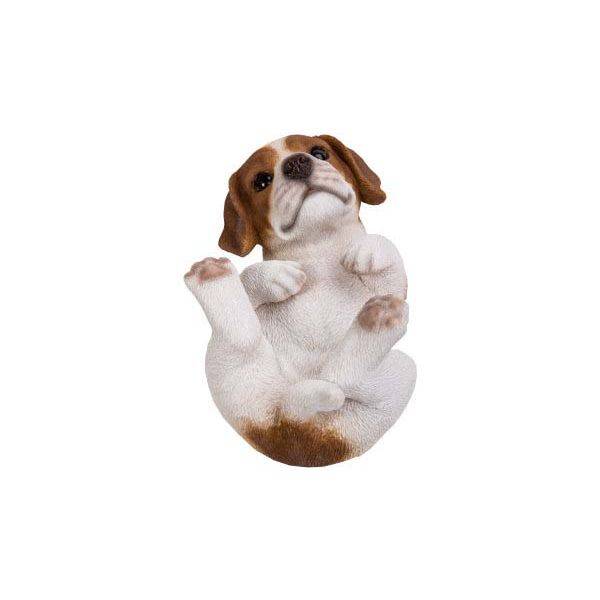 Jardindeco - Bébé Jack russel sur le dos en résine 19 cm JardinDeco - Image 1
