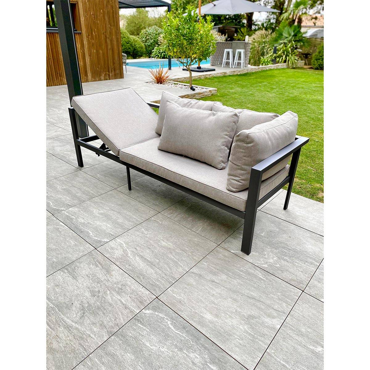 Dcb Garden - Ensemble Repas de jardin 9 Places "Antalya" 213cm Gris Anthracite - Imagen 4