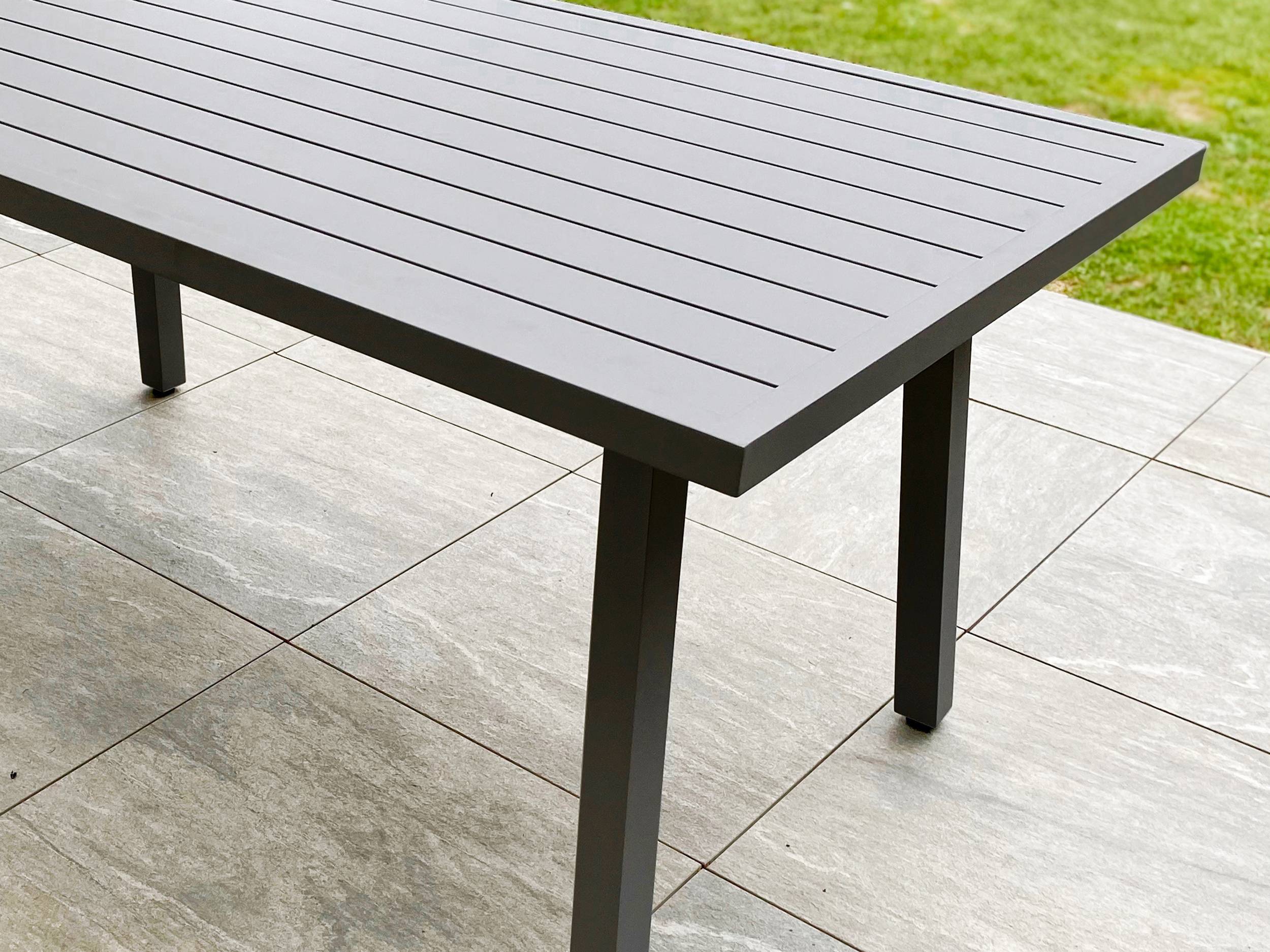 Dcb Garden - Ensemble repas de jardin 9 places en aluminium - Gris anthracite - ANTALYA - Image 2