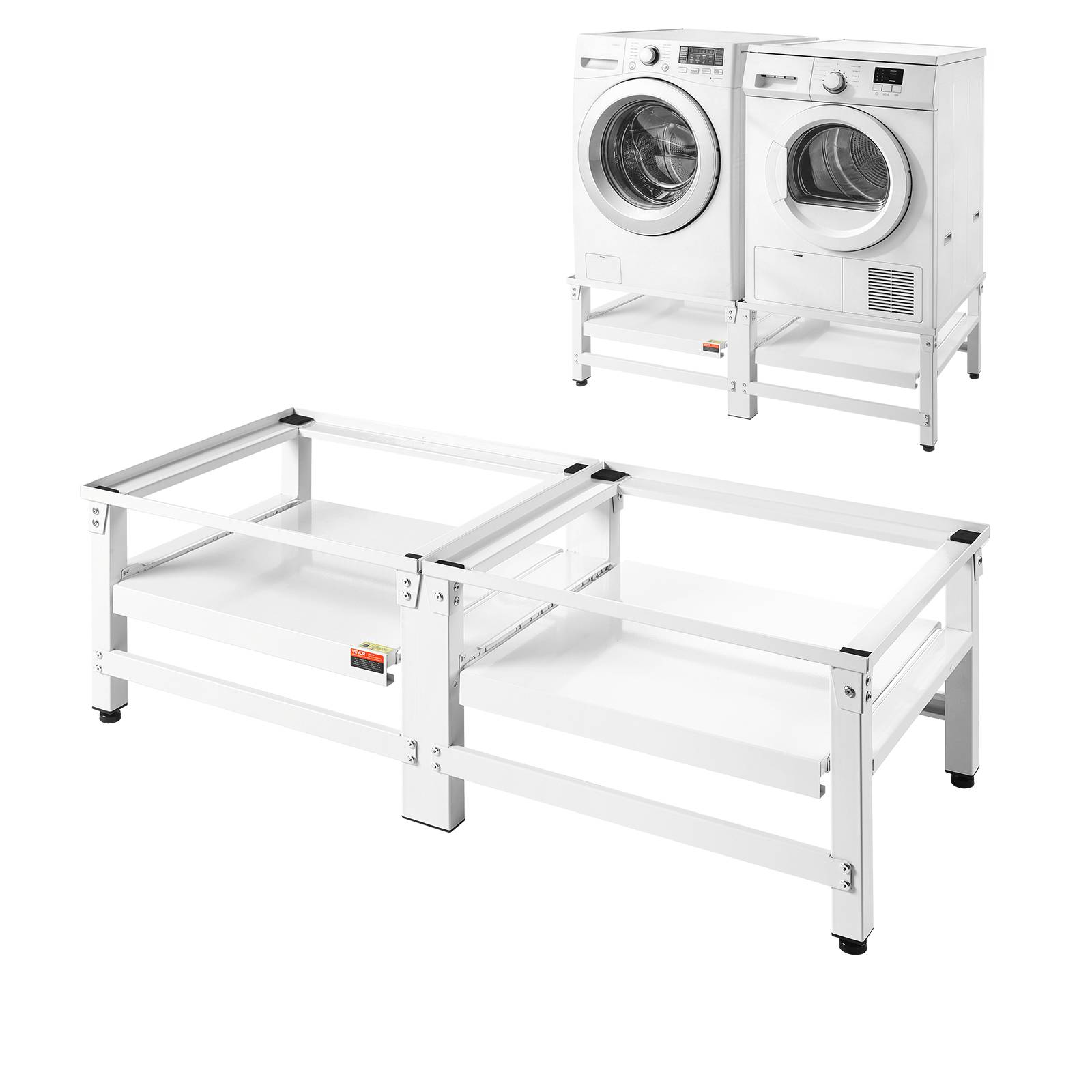 Vevor - VEVOR Socle rehausseur lave-linge 37 cm, acier, charge 318 kg, lot de 2, pieds antidérapants et antivibrations, blanc. - Image 1