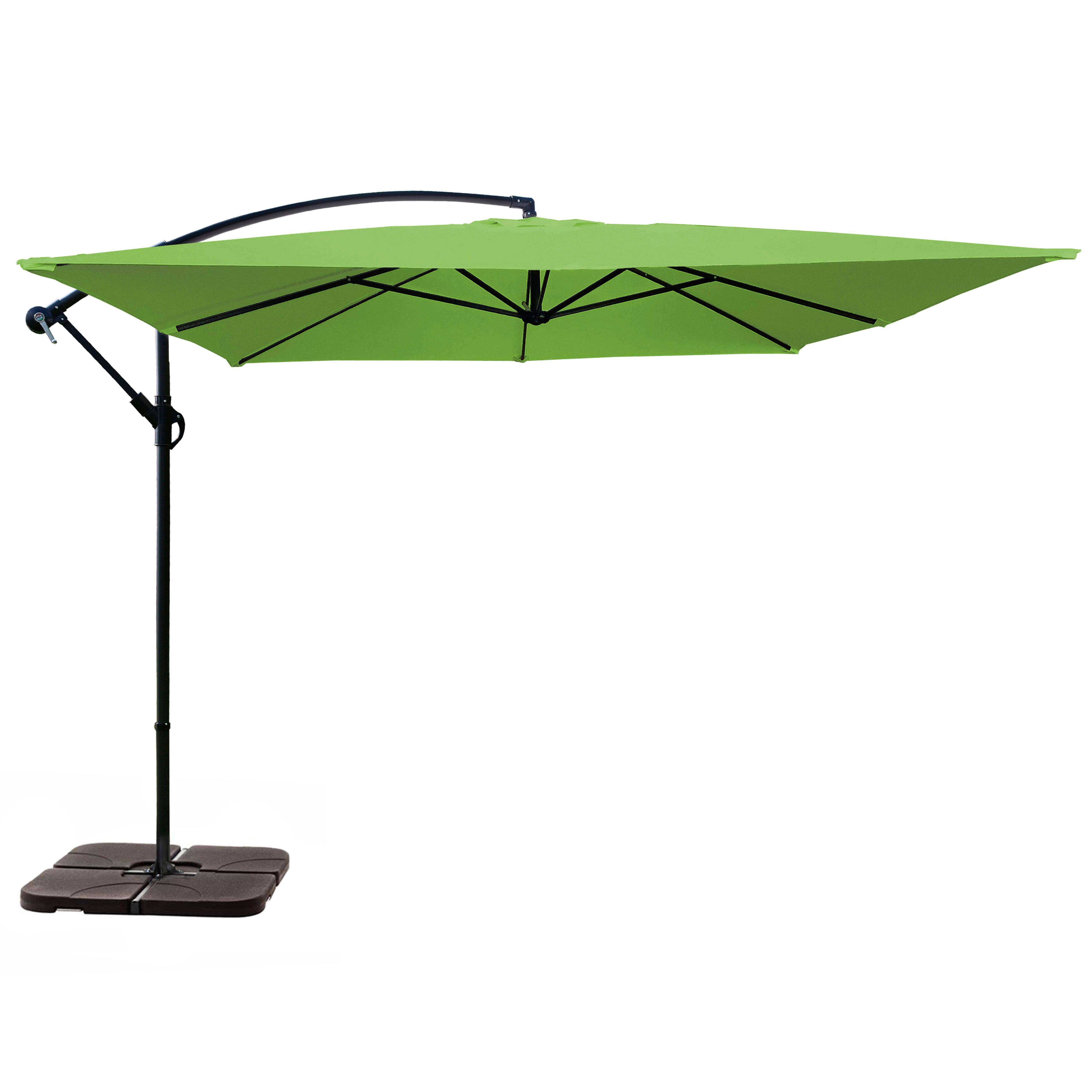 Oviala - Parasol déporté 3x3m et 4 dalles à remplir acier vert Genova - Oviala - Imagen 1