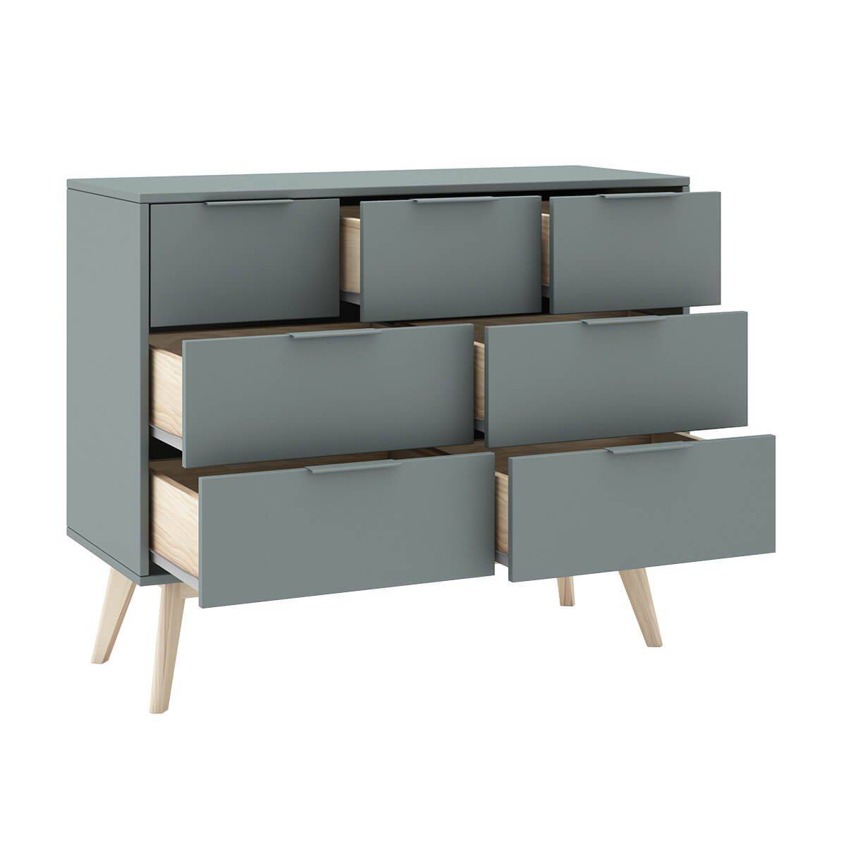 YITAHOME Commode à 7 tiroirs avec lères LED RVB - Tiroirs Blancs avec 3 Portes battantes