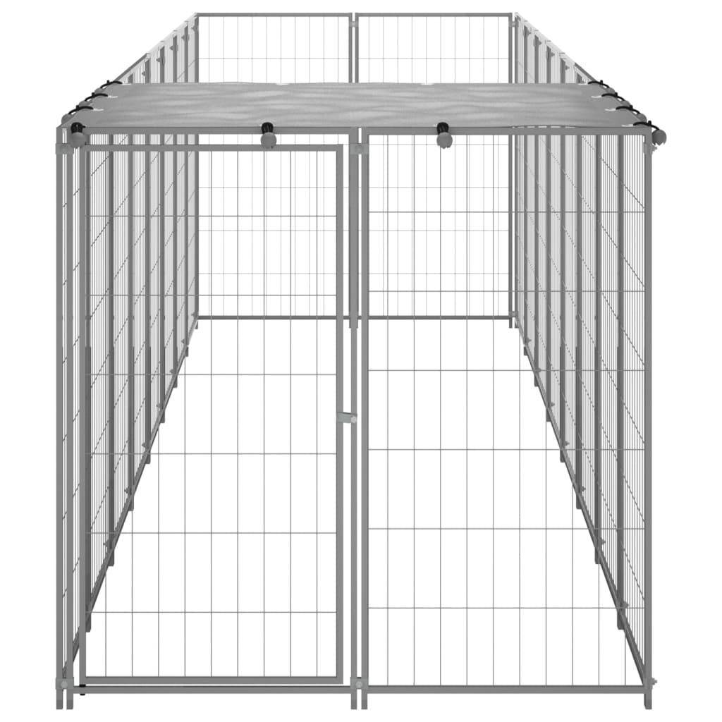 Helloshop26 - Chenil extérieur cage enclos parc animaux chien argenté 4,84 m² acier - Imagen 4