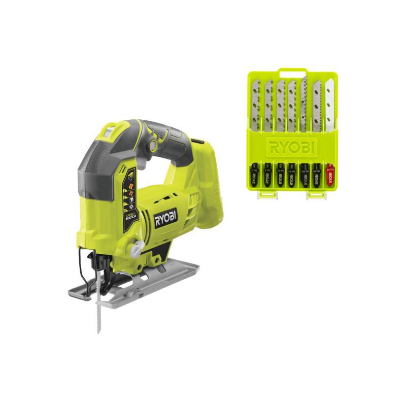 Ryobi - Pack RYOBI - Scie sauteuse pendulaire R18JS-0 - 18 V One+ - Sans batterie ni chargeur - Coffret de 10 lames spéciales scie sauteuse RAK10JSBWM