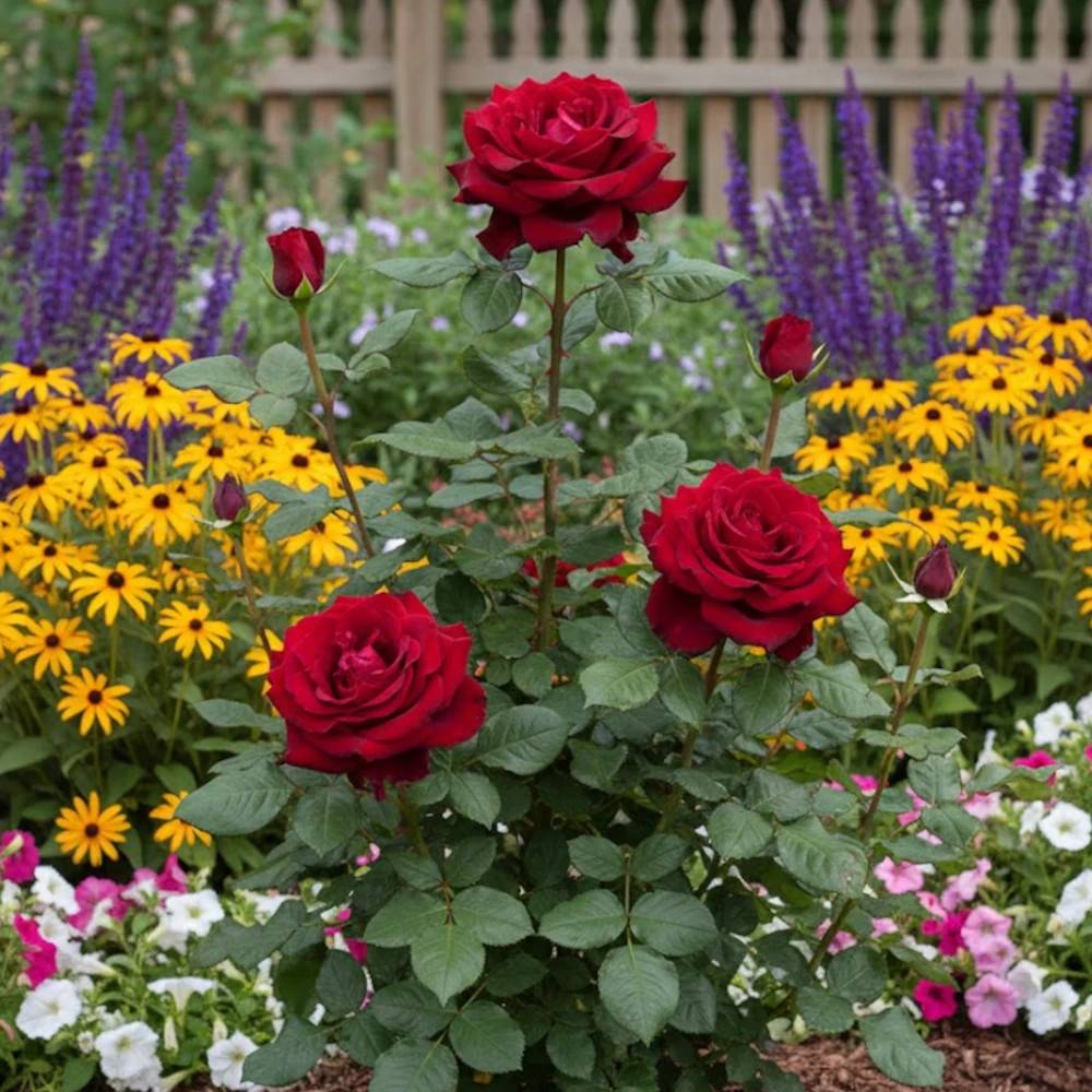 Rosier à grandes fleurs Magie Noire® 'Fryclaret' à fleurs Rouge/ - feuillage Caduc - Pot de 3L - 20/40 cm - Image 1