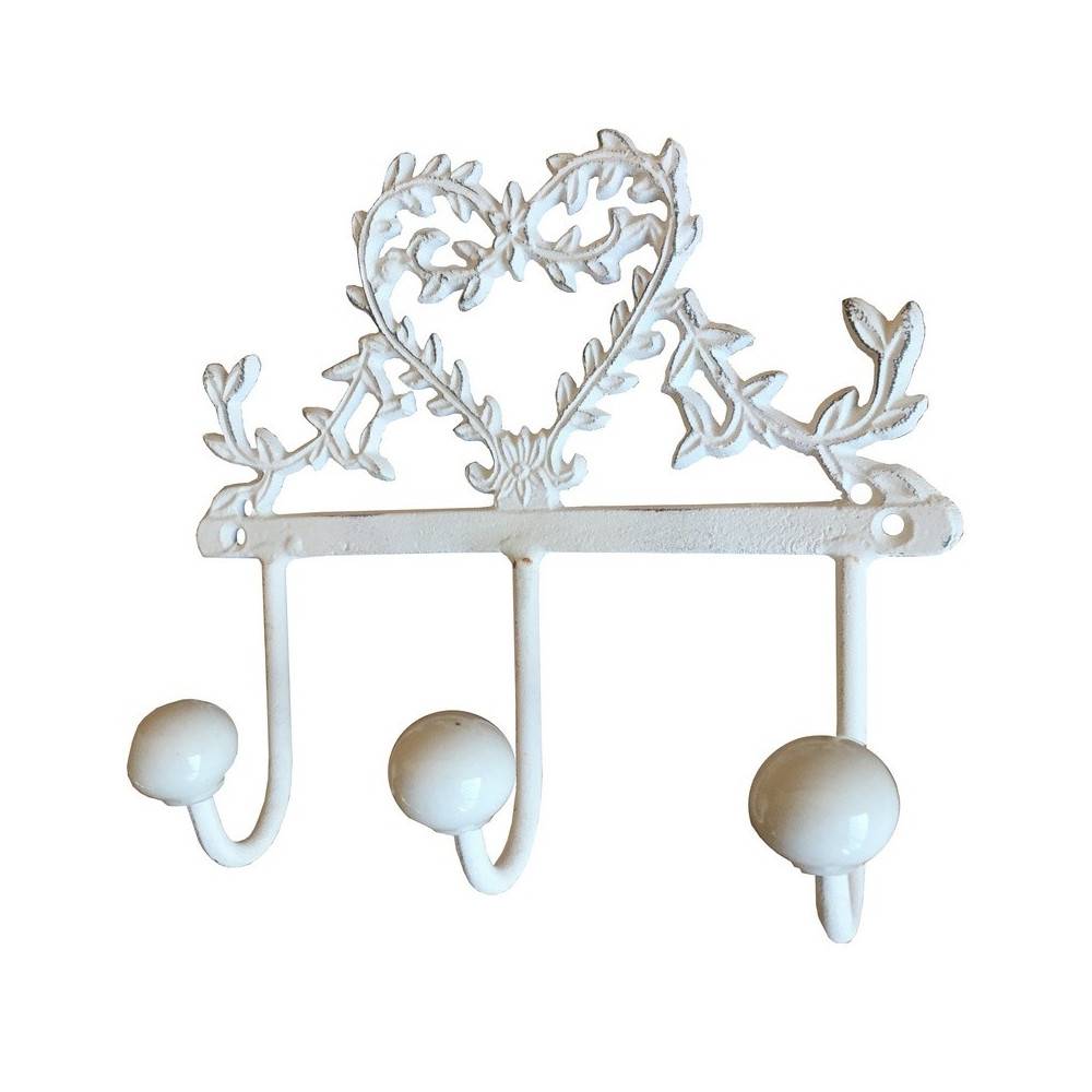 Porte torchons en métal blanc 14 x 16 cm Chemin de campagne