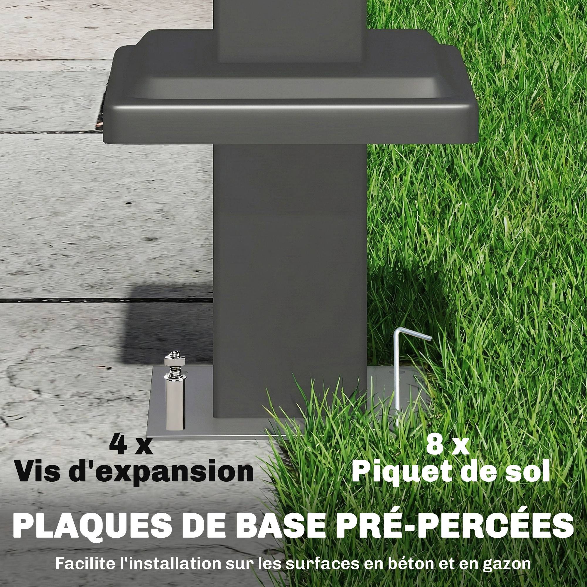 ComfortXL - Abri pour barbecue Métal 245x146cm Marron Toit double ventilé avec étagères latérales - ComfortXL Outdoor Living - Image 9