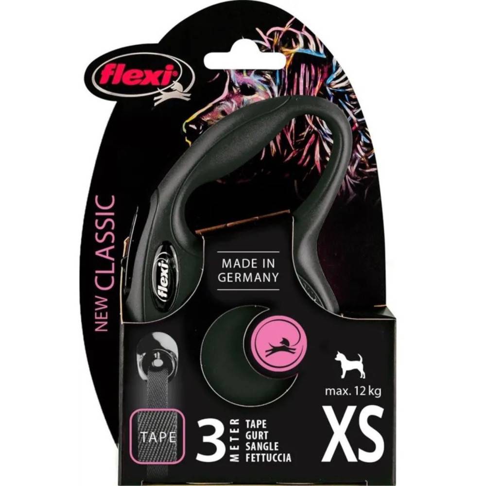 Flexi - FLEXI - Laisse Flexi Classic sangle XS 3 m noire chiens jusqu'à 12 Kg - Image 3