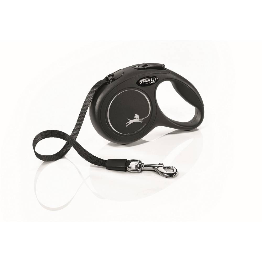 Flexi - FLEXI - Laisse Flexi Classic sangle XS 3 m noire chiens jusqu'à 12 Kg