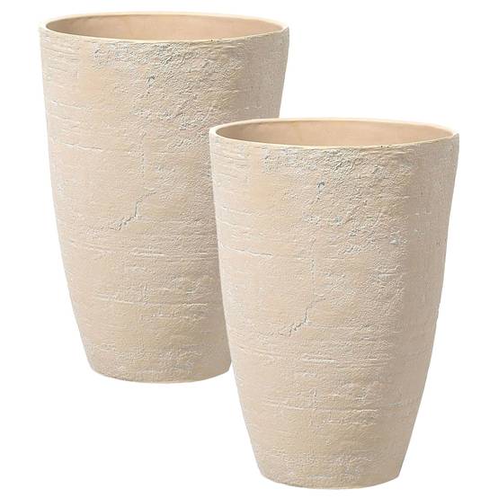 Beliani - Cache-pot d'extérieur Fibre d'argile Beige CAMIA - 43x43x60- Beliani - Image 2