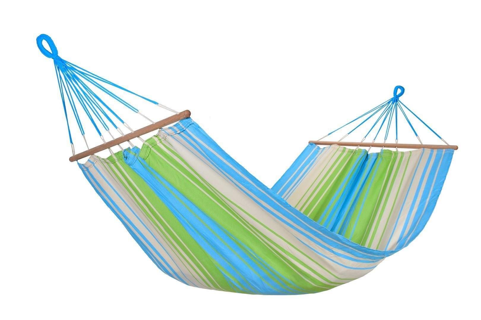 Jobek - Hamac KOLOR 300x100 cm en Polypropylène Vert Bleu Écru certifié FSC 100% JOBEK - Imagen 1