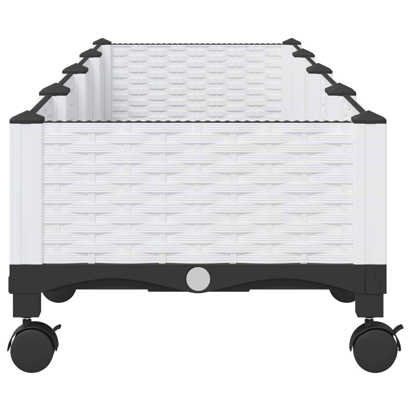 ComfortXL - Grand bac à fleurs en polypropylène pour terrasse avec drainage et roulettes 160cm blanc - ComfortXL Outdoor Living - Image 4