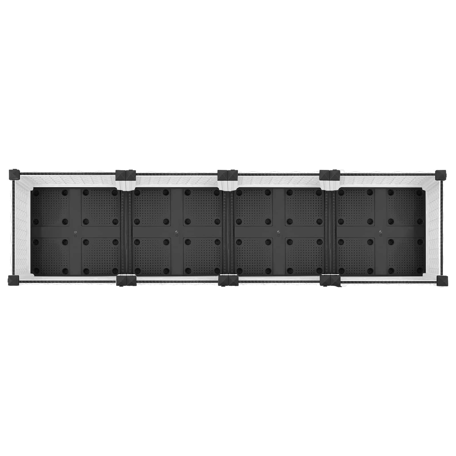 ComfortXL - Grand bac à fleurs en polypropylène pour terrasse avec drainage et roulettes 160cm blanc - ComfortXL Outdoor Living - Image 5