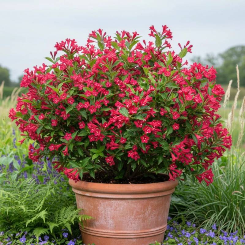 Weigela Red Prince, Weigelia à fleurs Rouge/ - feuillage Caduc - Pot de 4L - 40/60 cm - Image 2