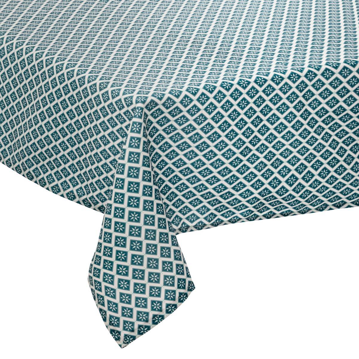 Atmosphera - Nappe anti-tache "Tikal" bleu 140x240cm - Atmosphera Créateur d'intérieur - Imagen 2