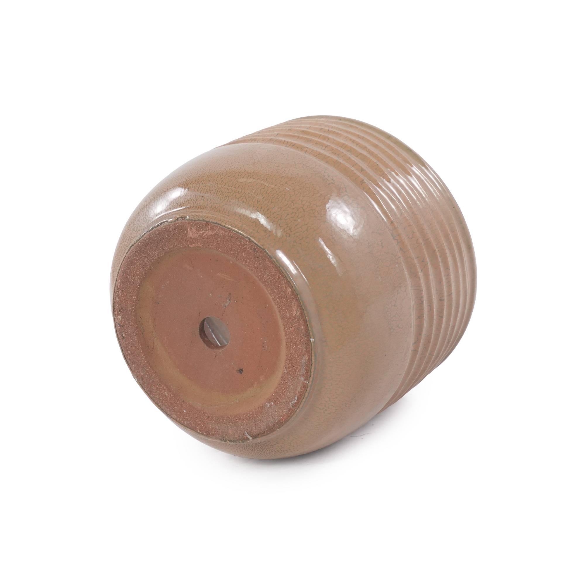 ComfortXL - Pot de fleurs en céramique artisanale intérieur extérieur drainage Ø 20 cm brun clair - ComfortXL Outdoor Living - Image 6