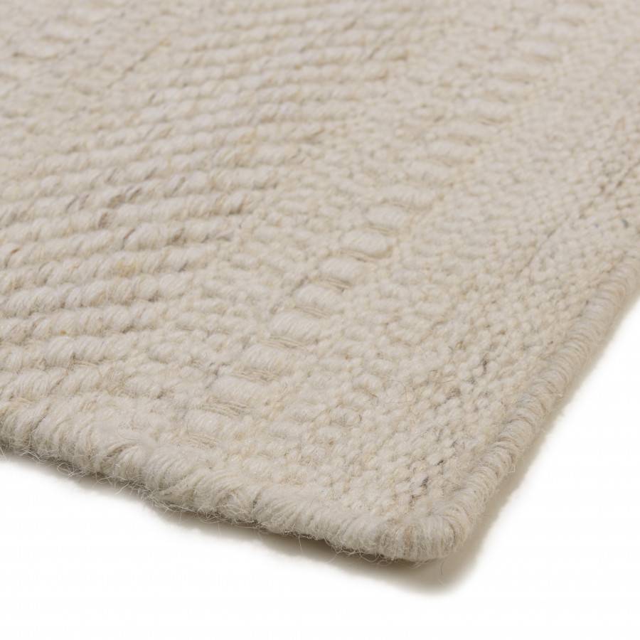 Macabane - CHARLES - Tapis rectangulaire 160x230cm laine texturée nuances de beige - Imagen 5