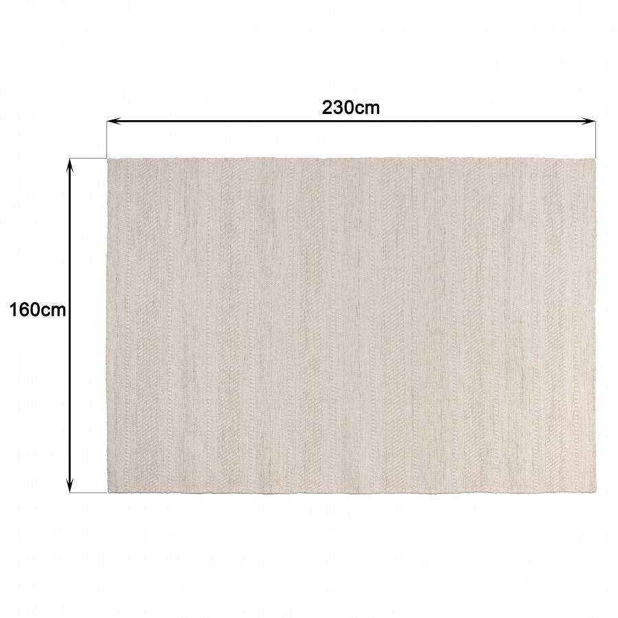Macabane - CHARLES - Tapis rectangulaire 160x230cm laine texturée nuances de beige - Imagen 8