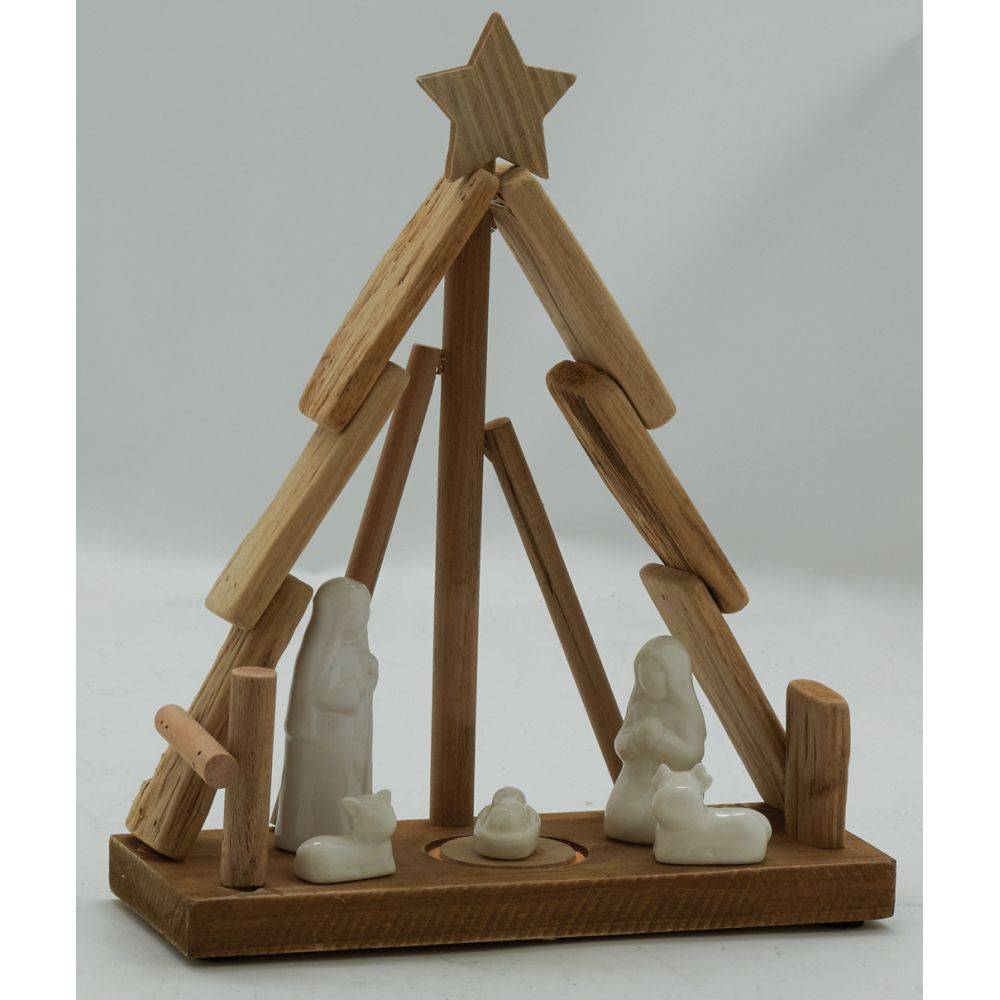 Aubry Gaspard - Crèche en bois et céramique Sapin - Imagen 3