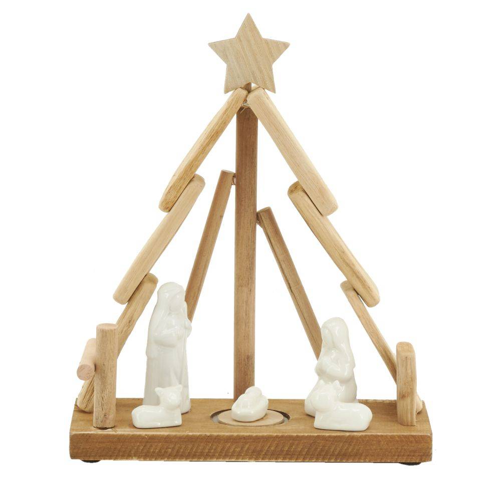 Aubry Gaspard - Crèche en bois et céramique Sapin - Imagen 4