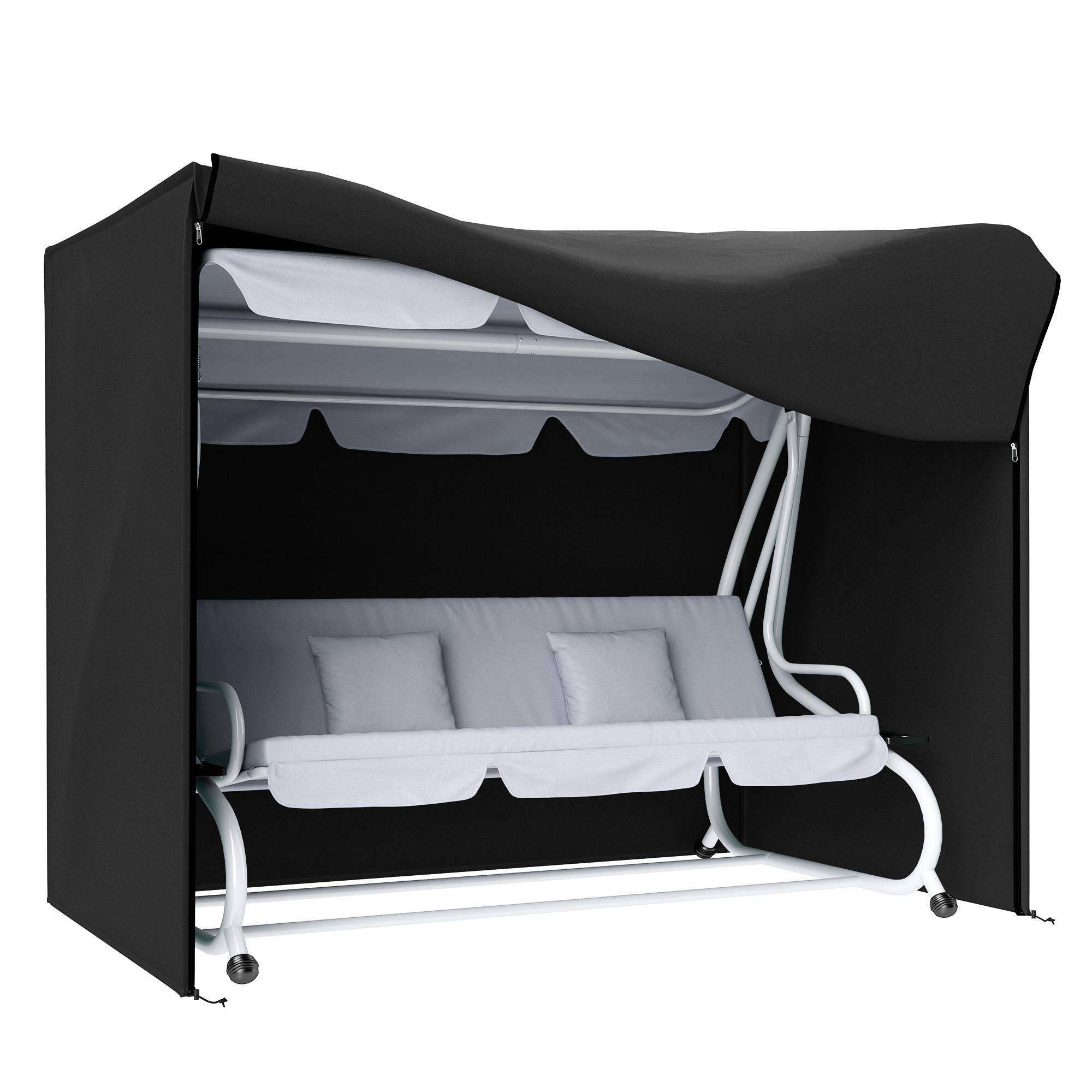Housse de Protection Balancelle Oxford Jardin Imperméable 220x125x172cm Noir - ComfortXL Outdoor Living - Image 1