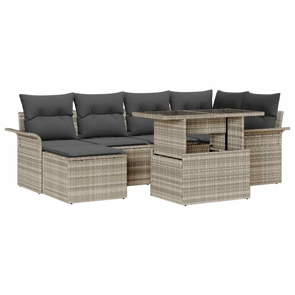 ComfortXL - Salon de jardin modulable 7 pcs avec repose-pieds pour 6 personnes Gris clair – ComfortXL Outdoor Living - Image 2