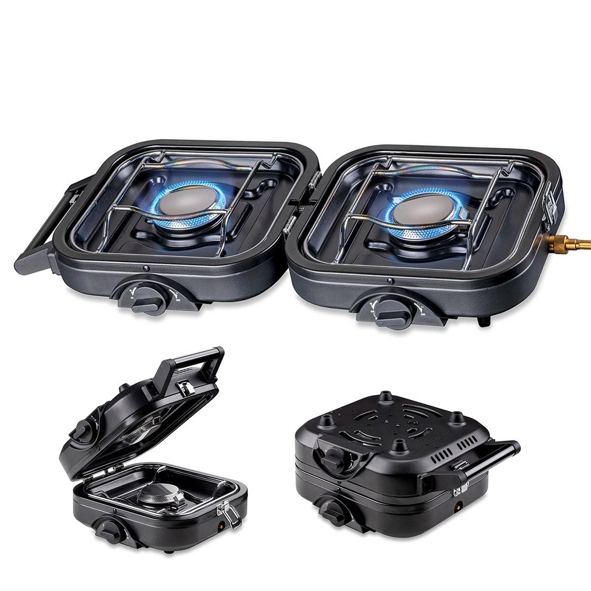 Réchaud gaz 2 feux 4600W pliable + 2 Cartouches de gaz KEMPER - Imagen 7
