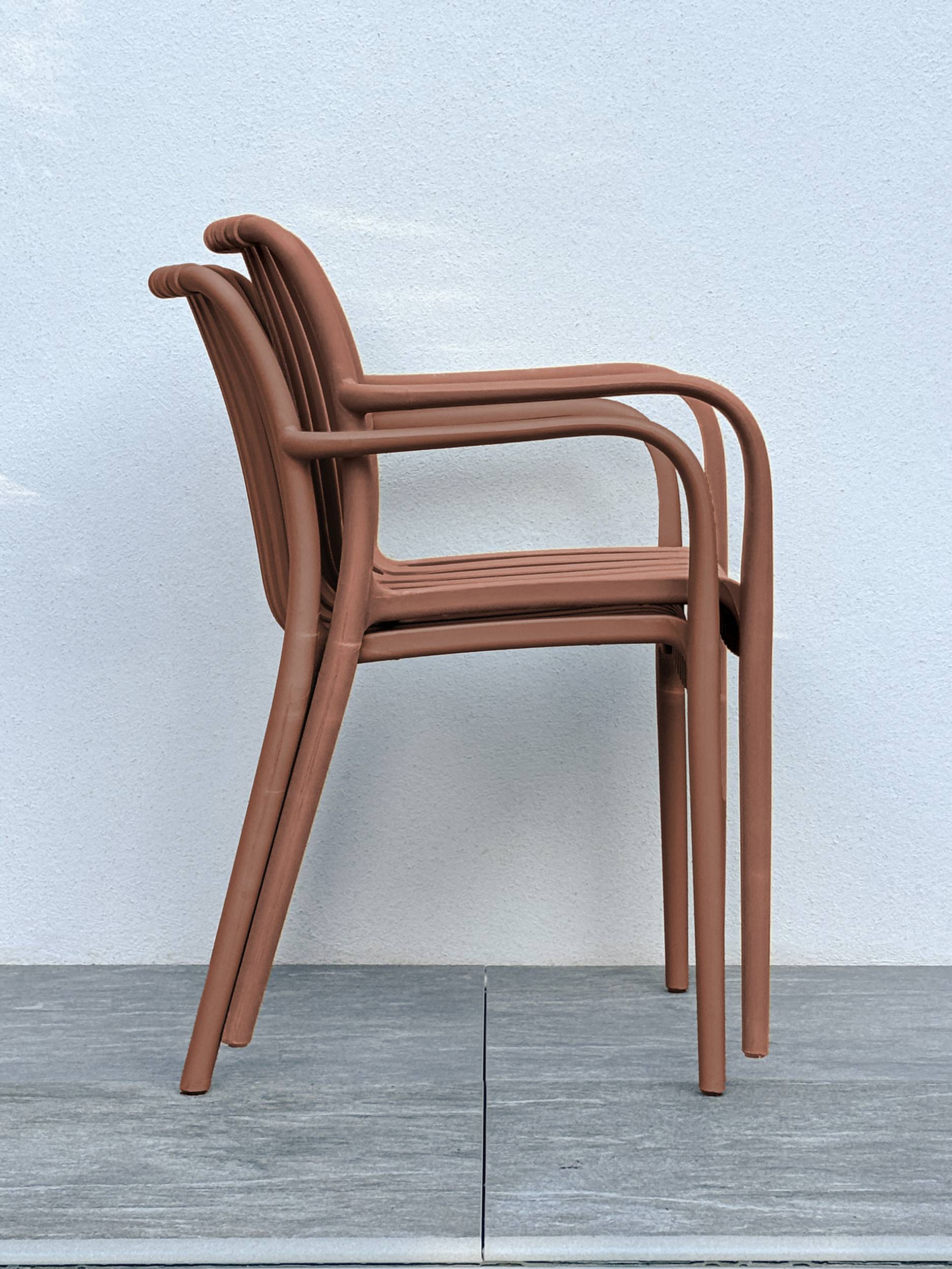 Fauteuil de jardin empilable en Polypropylène - Terracotta - TIAGO - Image 4