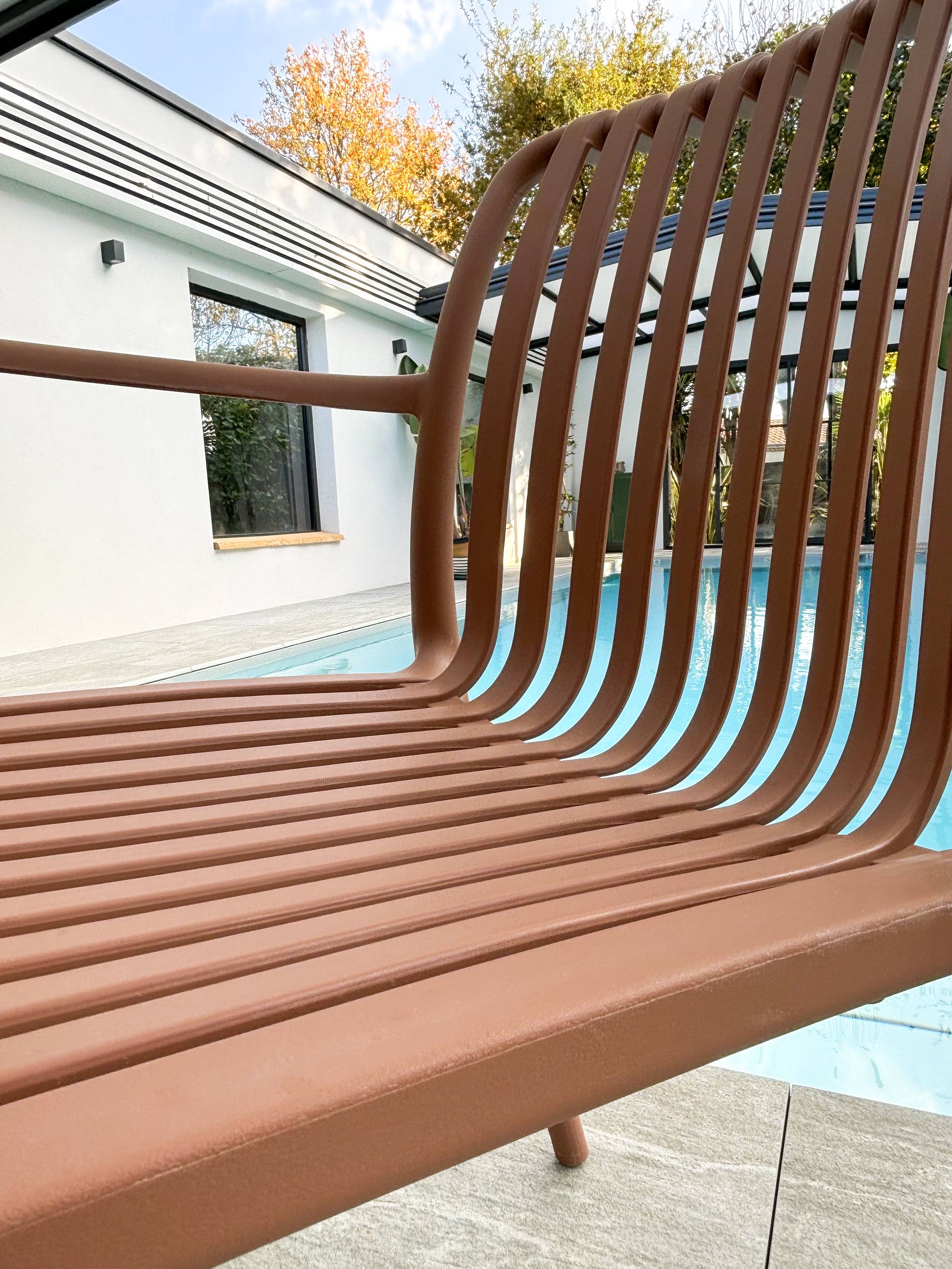 Fauteuil de jardin empilable en Polypropylène - Terracotta - TIAGO - Image 2