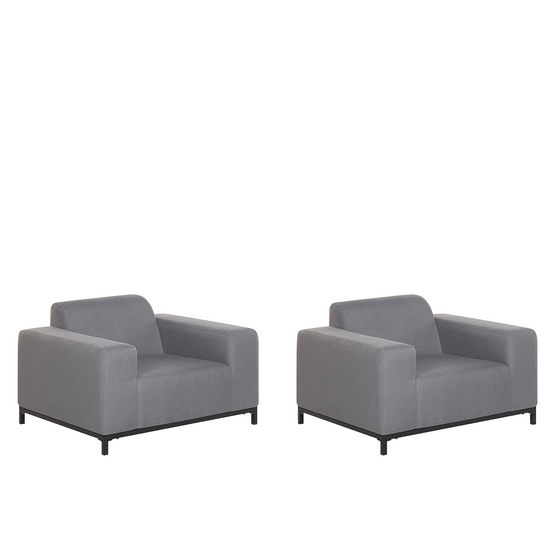 Fauteuil Tissu Gris ROVIGO - Beliani - Image 1