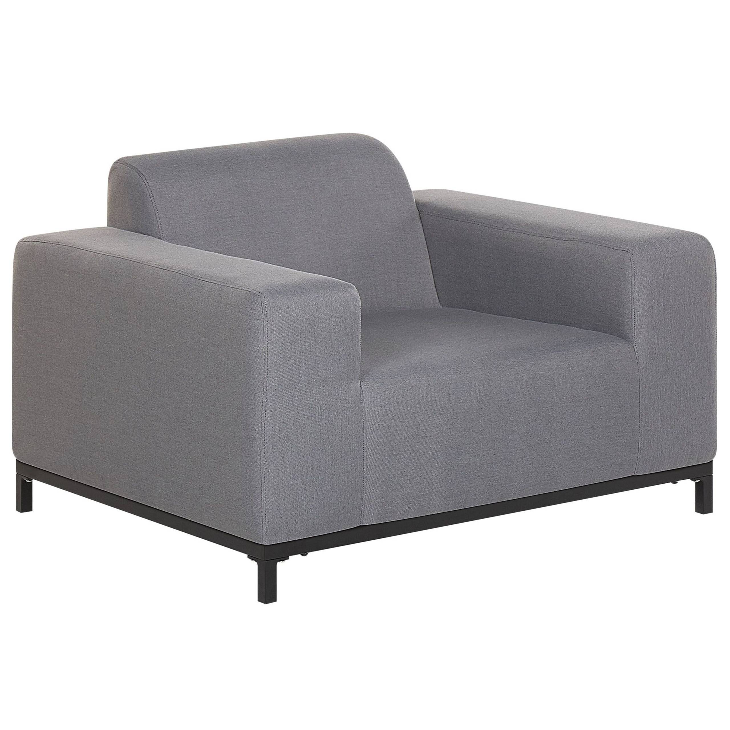 Fauteuil Tissu Gris ROVIGO - Beliani - Image 4
