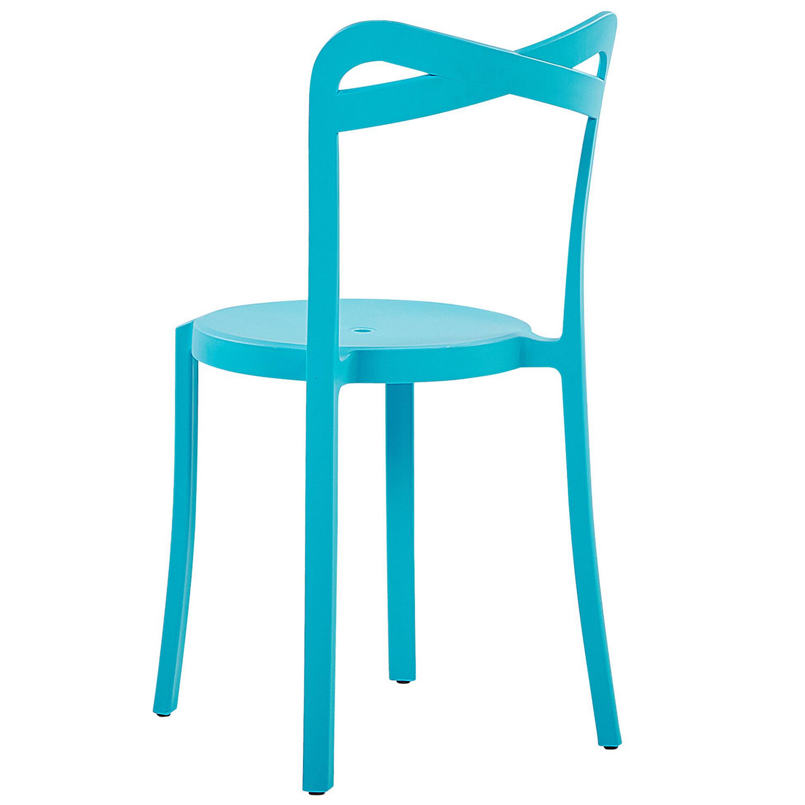 Beliani - Lot de 4 Chaises de Salle à Manger Design en Plastique Bleu Turquoise Empilables pour Intérieur et Extérieur au Style Moderne et Scandianave Beliani - Imagen 5