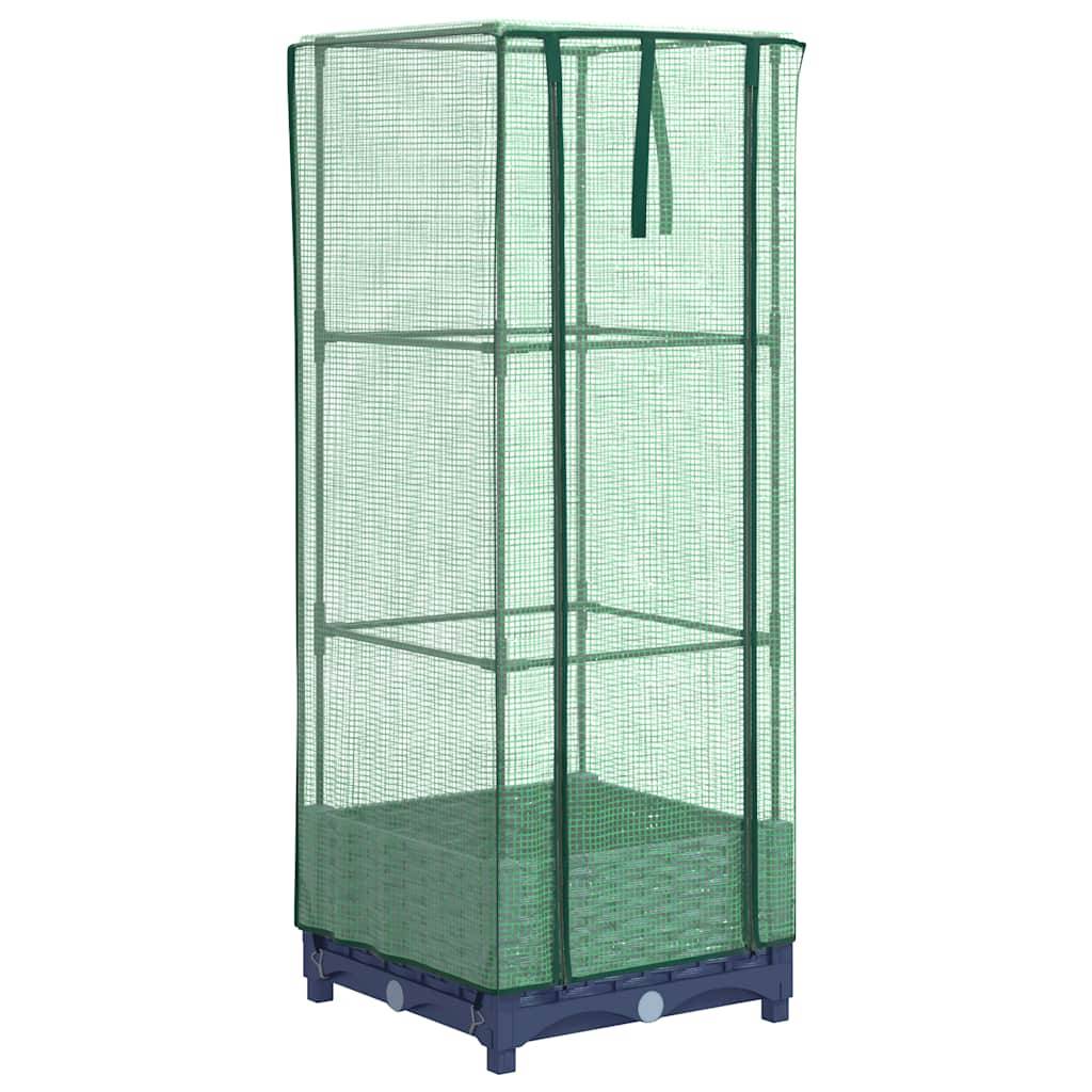 ComfortXL - Carré potager surélevé avec serre aspect rotin pour balcon terrasse Gris 40x40cm – ComfortXL Outdoor Living - Image 2