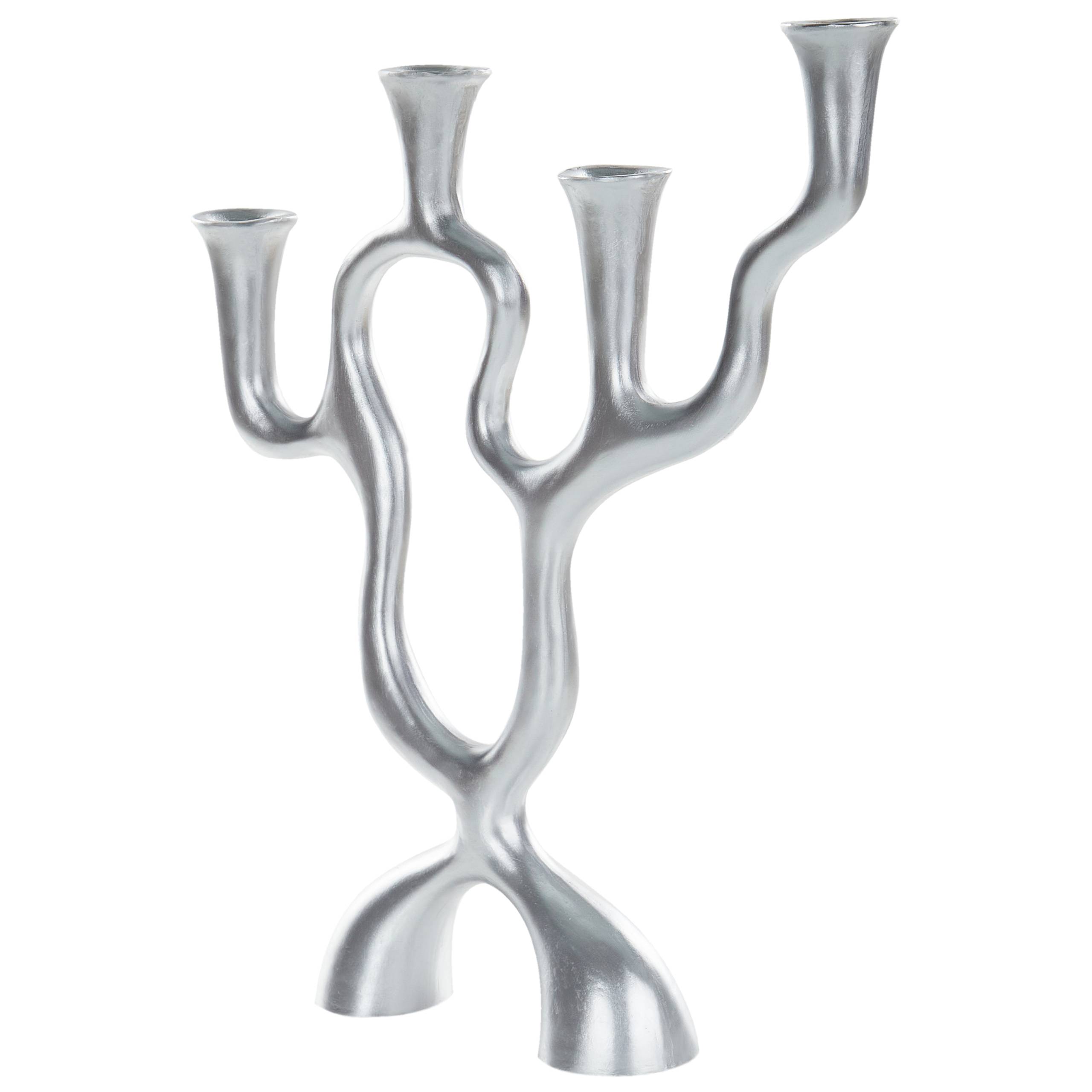Beliani - Bougeoir Métal Argenté FAMOES - 32x6x41- Beliani - Image 4