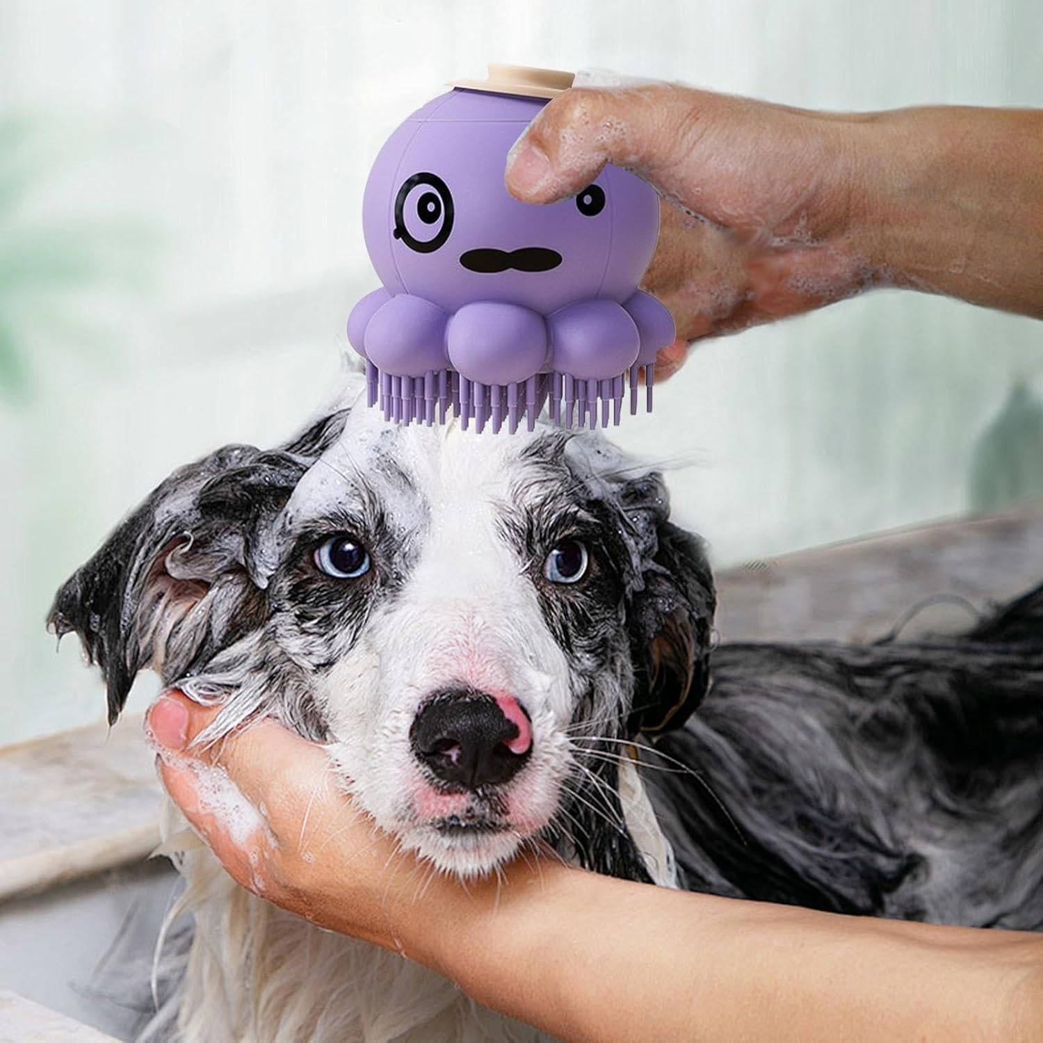 Brosse toilettage chien - Pieuvre, épilation & massage (Violet) DtopbuyAge - Image 2