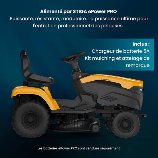 Stiga - Tracteur de pelouse électrique Tornado 5108e, 56 V, Largeur 108 cm, Tableau de bord numérique et connectivité STIGA.GO - STIGA - Image 4