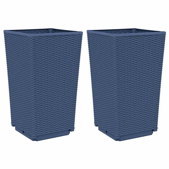 Jardinières 2 pcs polypropylène bleu gris 32,5 x 32,5 x 57 cm - PANGIVO - Image 2