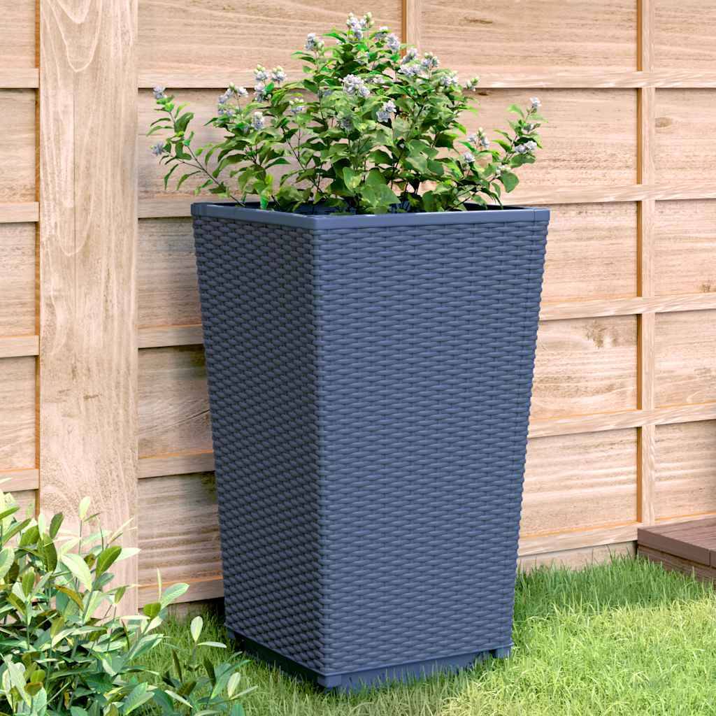 Jardinières 2 pcs polypropylène bleu gris 32,5 x 32,5 x 57 cm - PANGIVO - Image 1