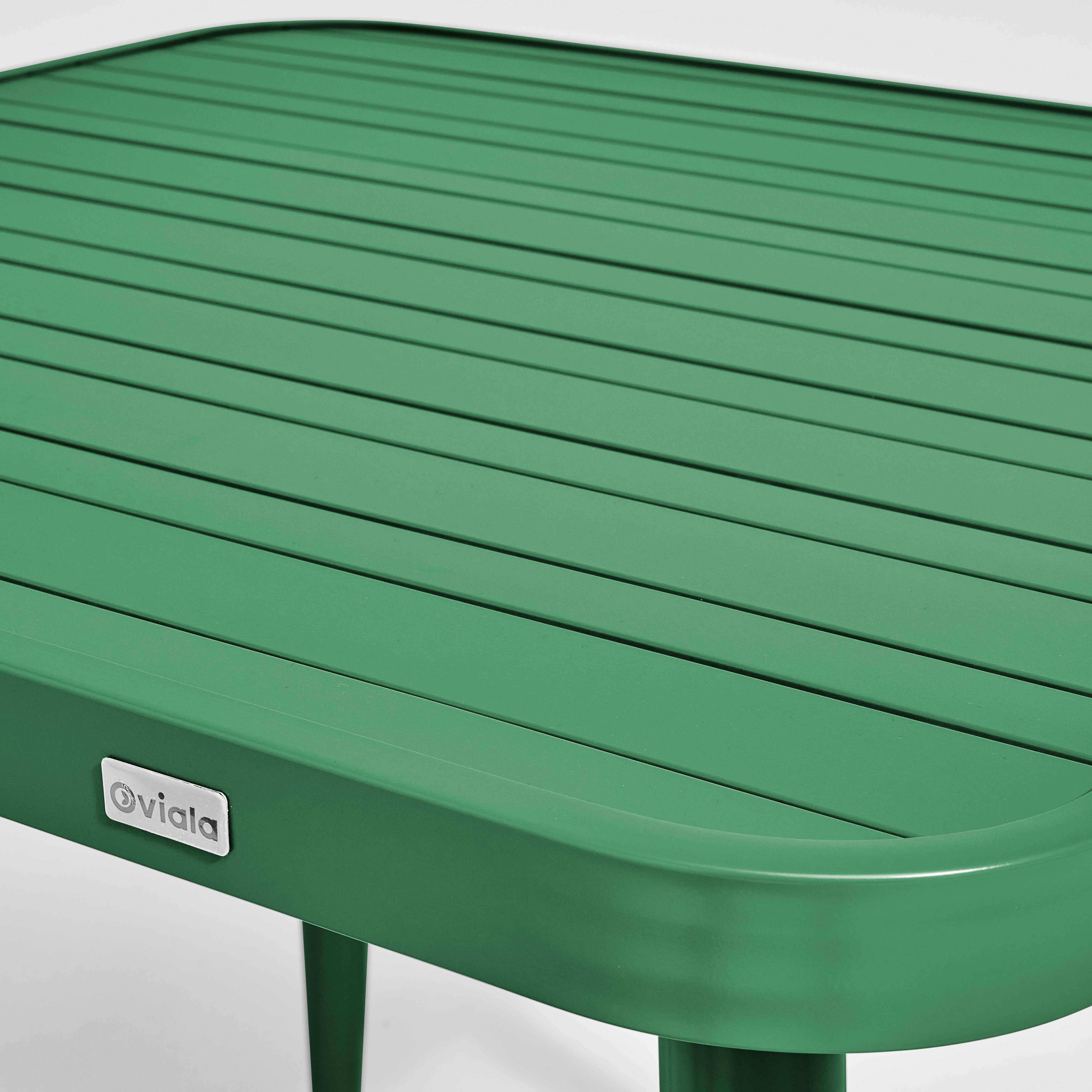 Oviala - Table de jardin carrée en aluminium vert olive Bristol - Oviala - Imagen 3
