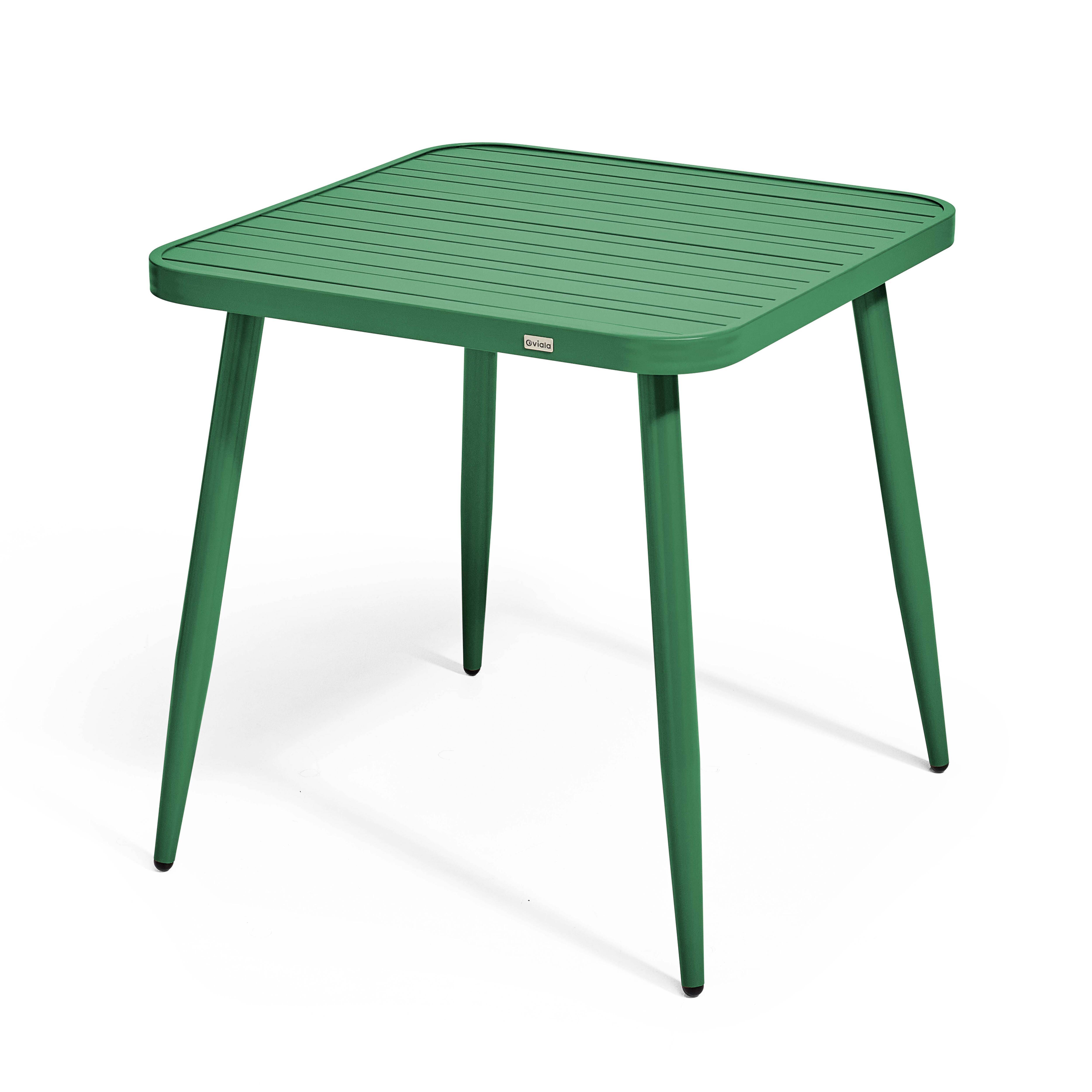 Oviala - Table de jardin carrée en aluminium vert olive Bristol - Oviala - Imagen 1
