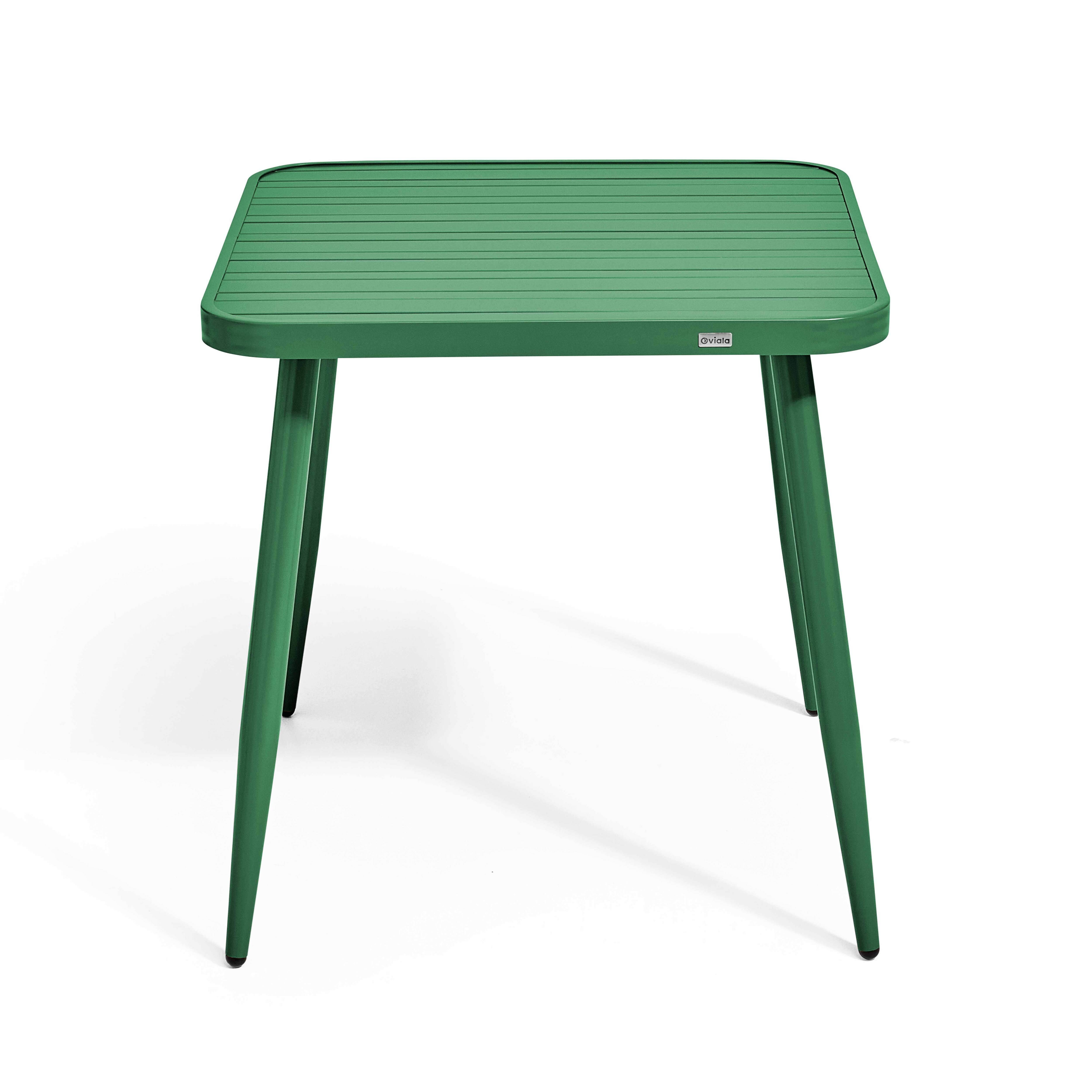 Oviala - Table de jardin carrée en aluminium vert olive Bristol - Oviala - Imagen 2