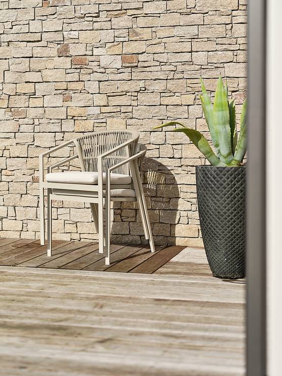 Ensemble repas de jardin TIGUA 6 places avec plateau en céramique sur verre - GREGE - REMARQUABLE - Image 7