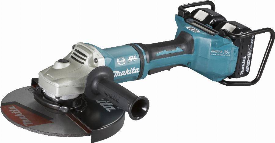 Makita - Meuleuse Ø 230 mm 36 V => 2 x 18 V Li-Ion 5 Ah MAKITA - 2 batteries, chargeur, coffret - DGA901T2U2