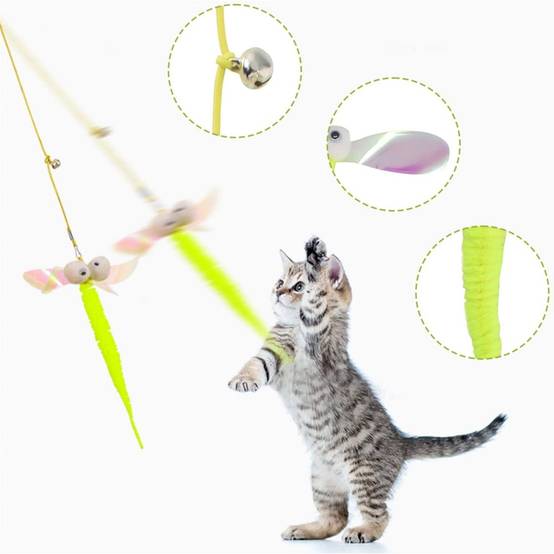 Jouets pour chats-Jouet suspendu pour chat 3-en-1 avec plumes et cataire - Living123 - Image 3