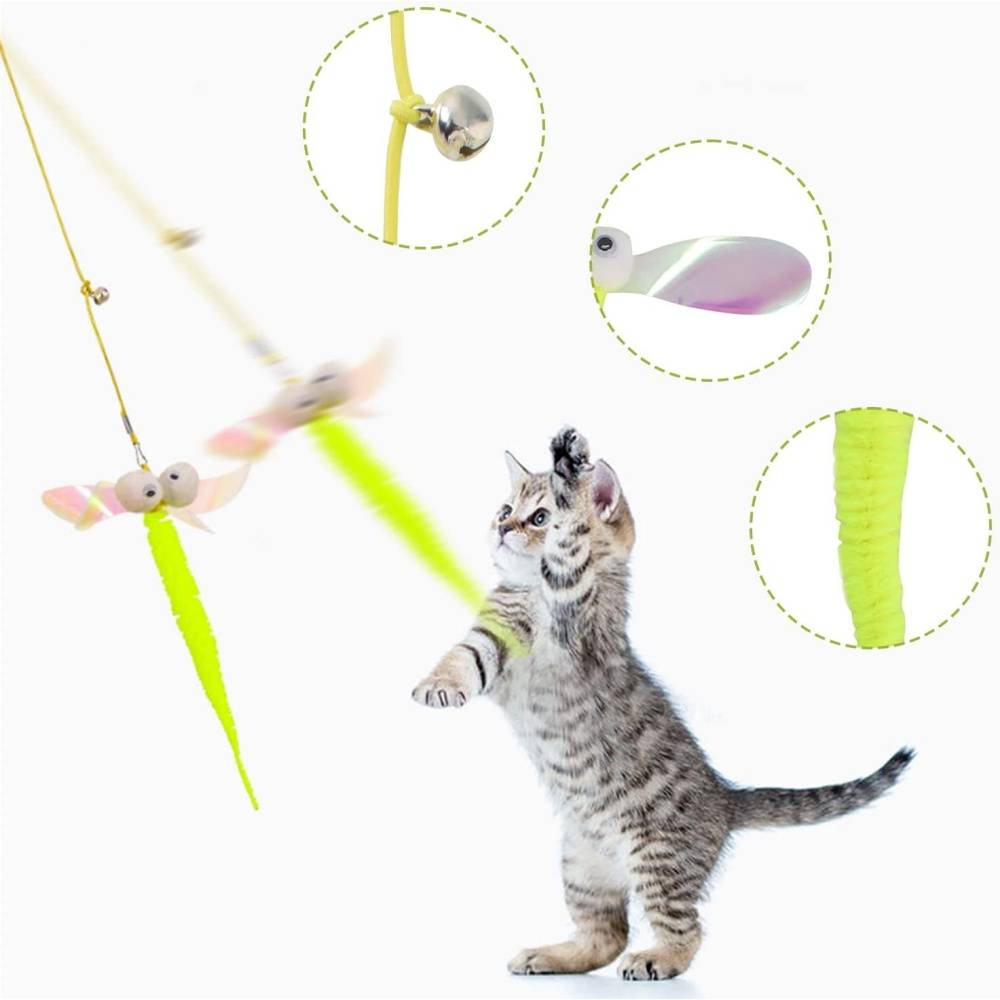 Jouets pour chats-Jouet suspendu pour chat 3-en-1 avec plumes et cataire - Living123 - Image 3