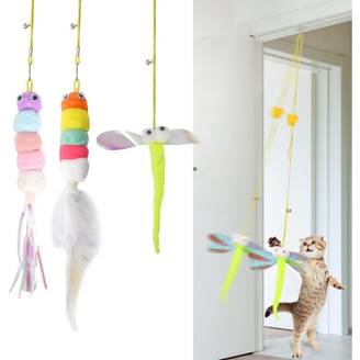 Jouets pour chats-Jouet suspendu pour chat 3-en-1 avec plumes et cataire - Living123