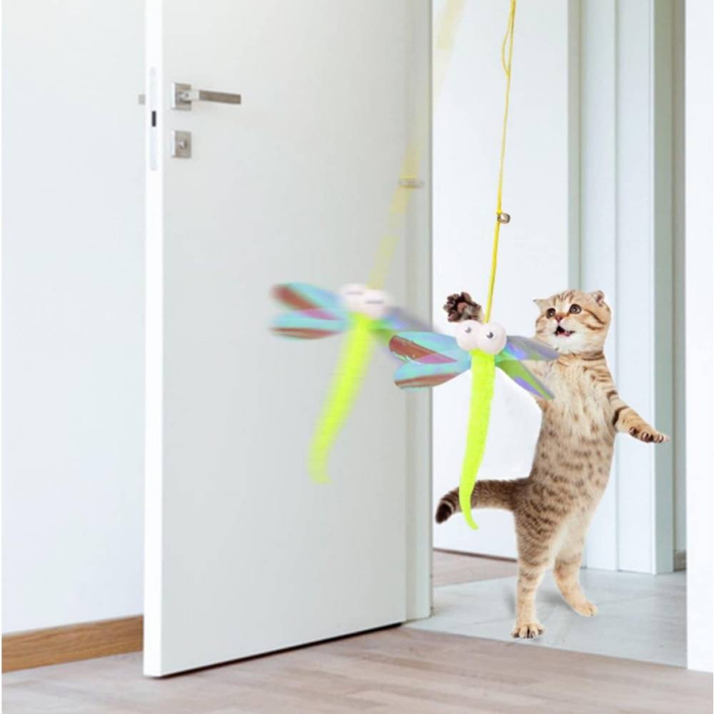 Jouets pour chats-Jouet suspendu pour chat 3-en-1 avec plumes et cataire - Living123 - Image 5