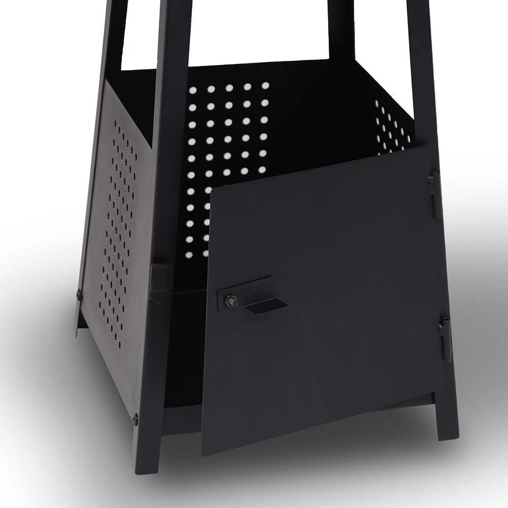 Terre Jardin - Brasero de jardin  100 x 30 x 30 cm - Cheminée Pyramide - Acier - Noir - TERRE JARDIN - Imagen 3