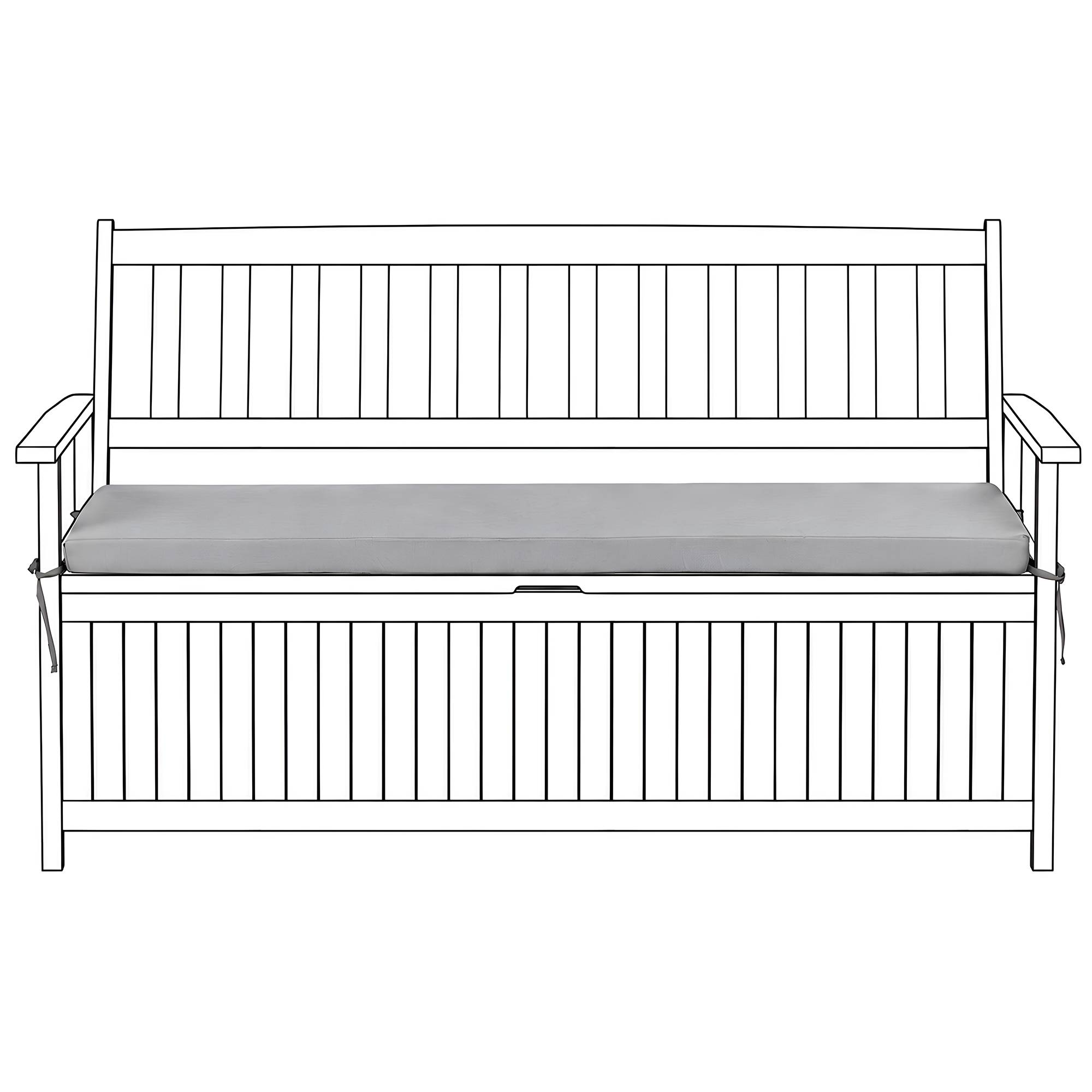 Beliani - Coussin d'assise d'extérieur Tissu Gris SOVANA - 148x45x5- Beliani - Image 2